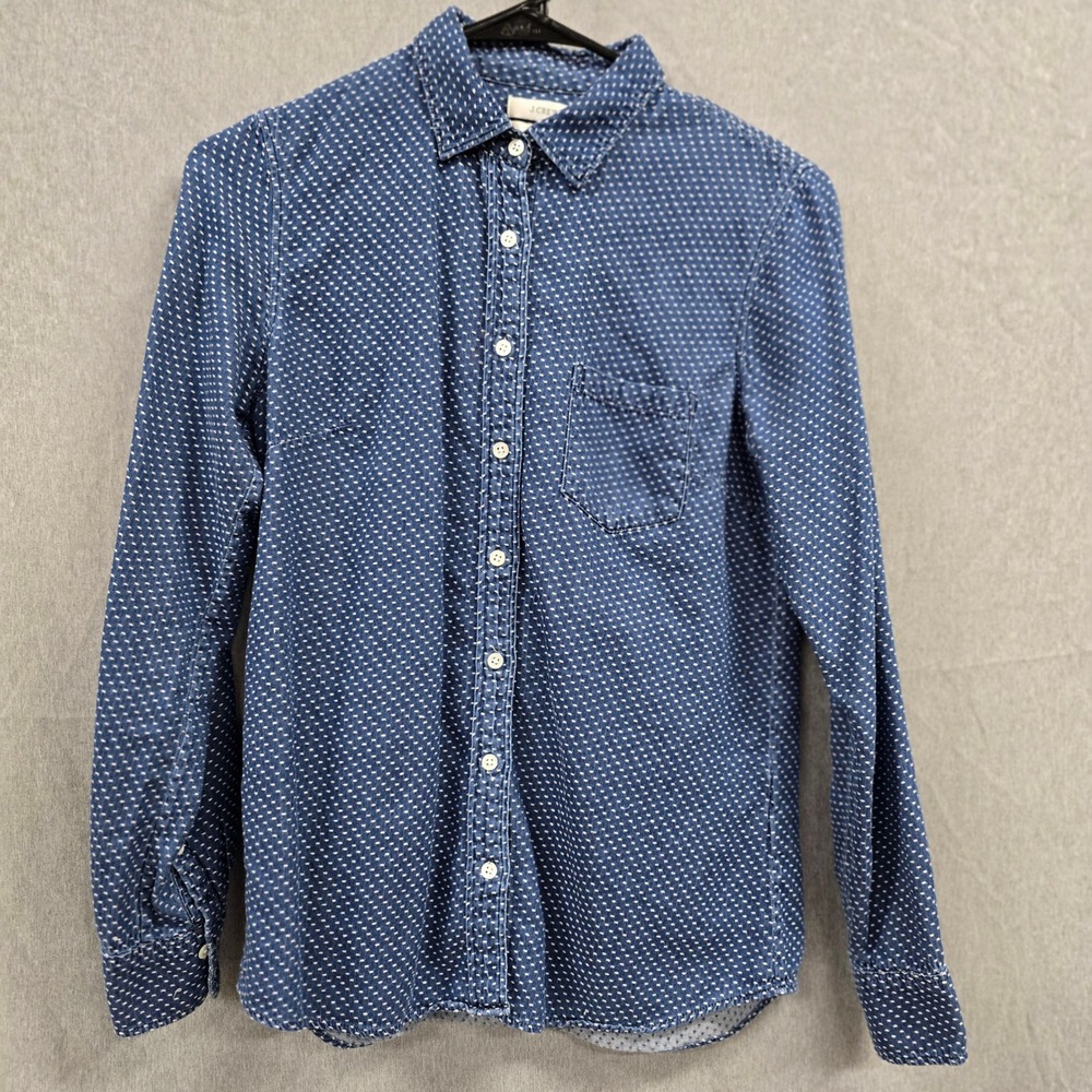 J.Crew Boys Size 2 Blue Button Down Shirt Long Sleeve Cotton Blend